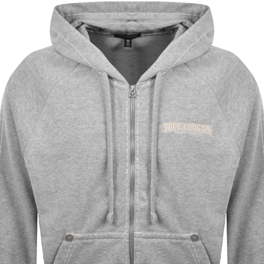 Image number 3 for True Religion Full Zip Hoodie Grey