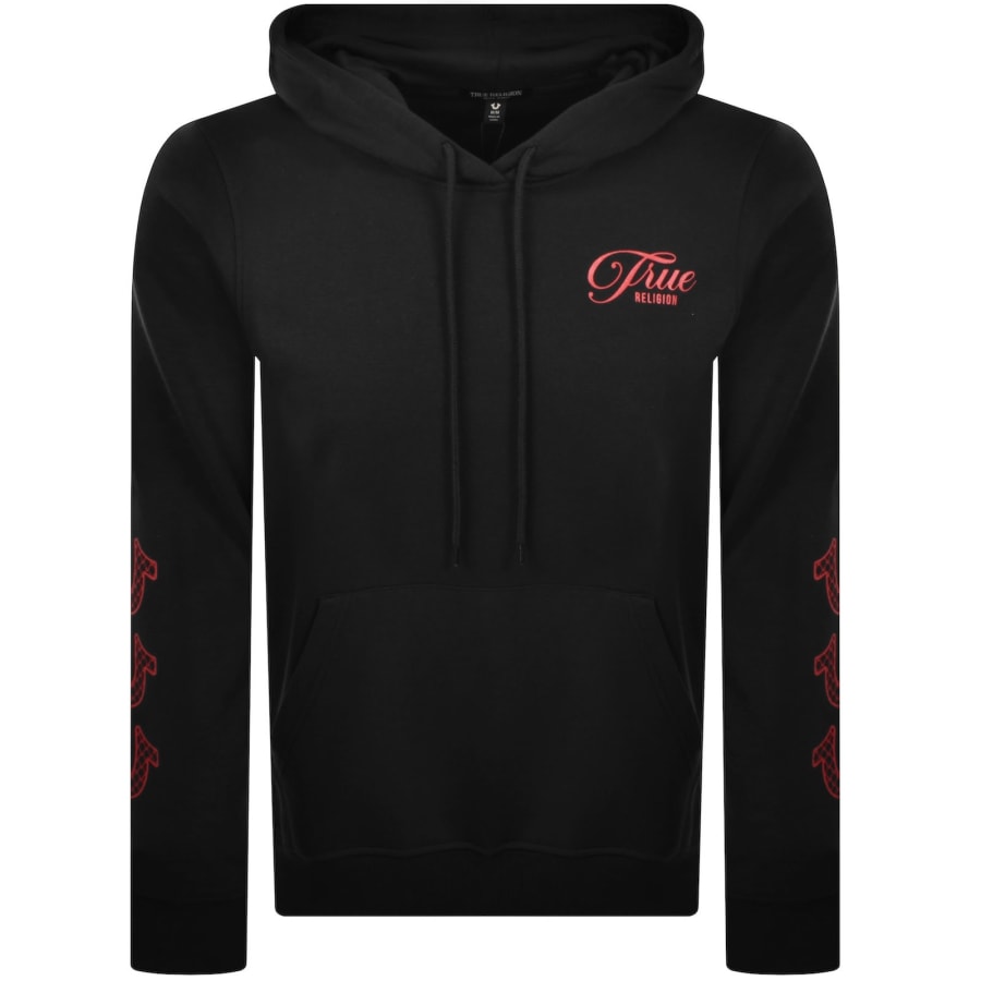 Image number 2 for True Religion Logo Hoodie Black