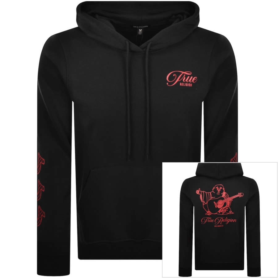 Image number 1 for True Religion Logo Hoodie Black
