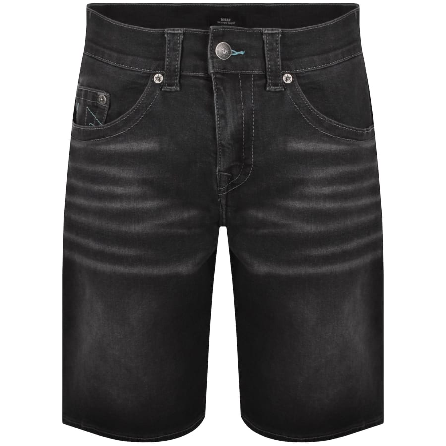 Image number 2 for True Religion Bobby Denim Shorts Black Wash