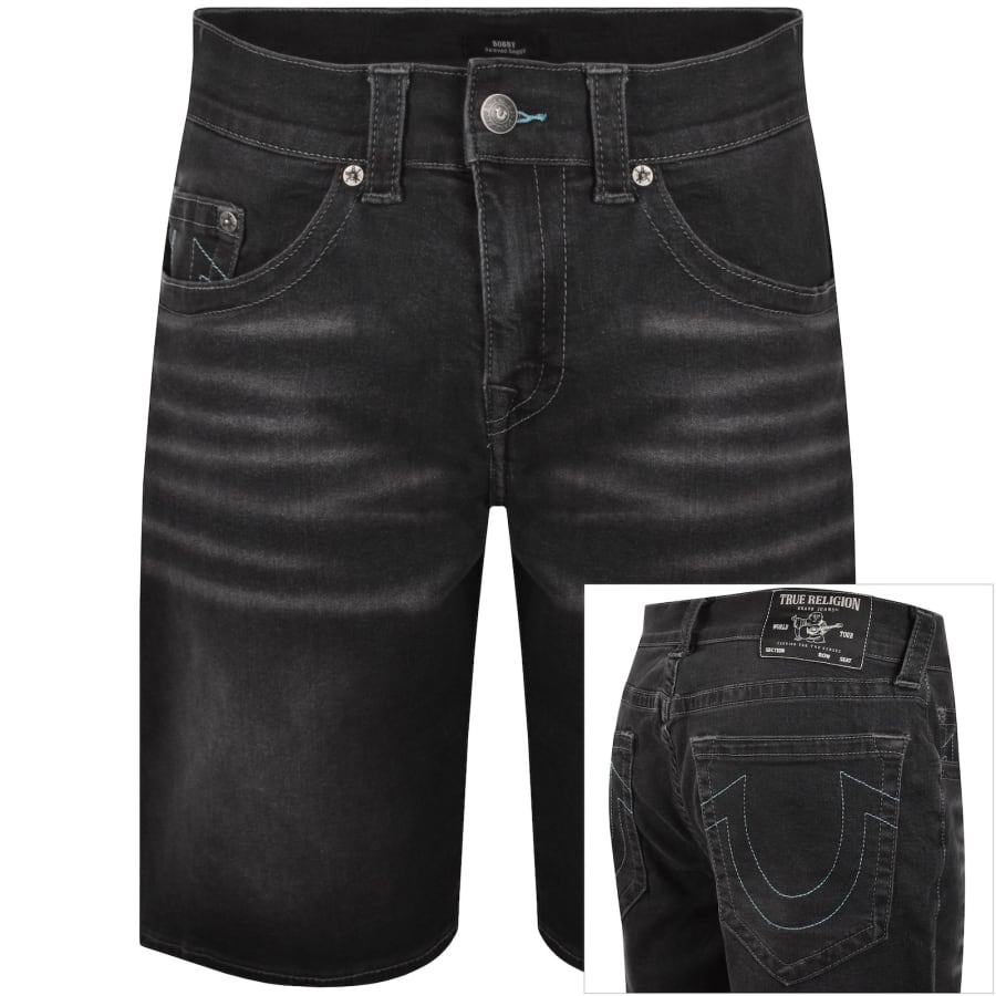 Image number 1 for True Religion Bobby Denim Shorts Black Wash