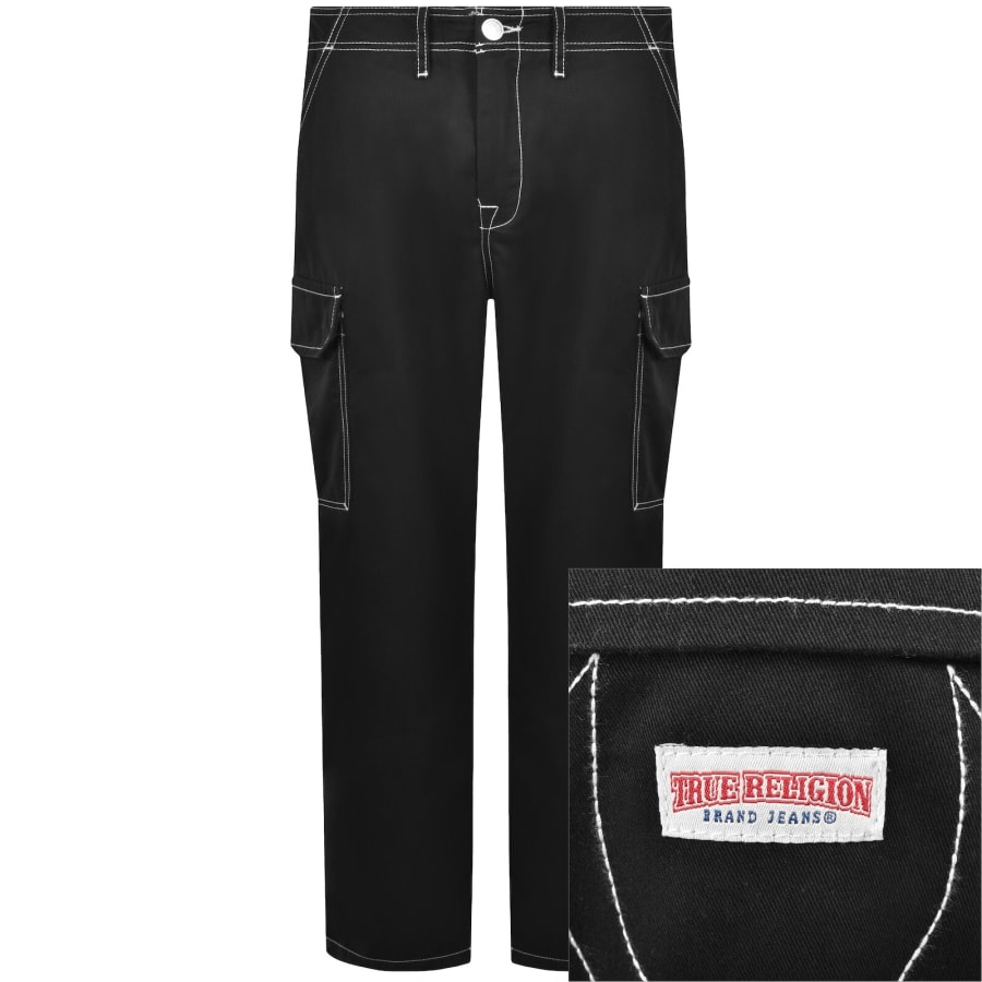 Image number 1 for True Religion Big T Cargo Trousers Jet Black
