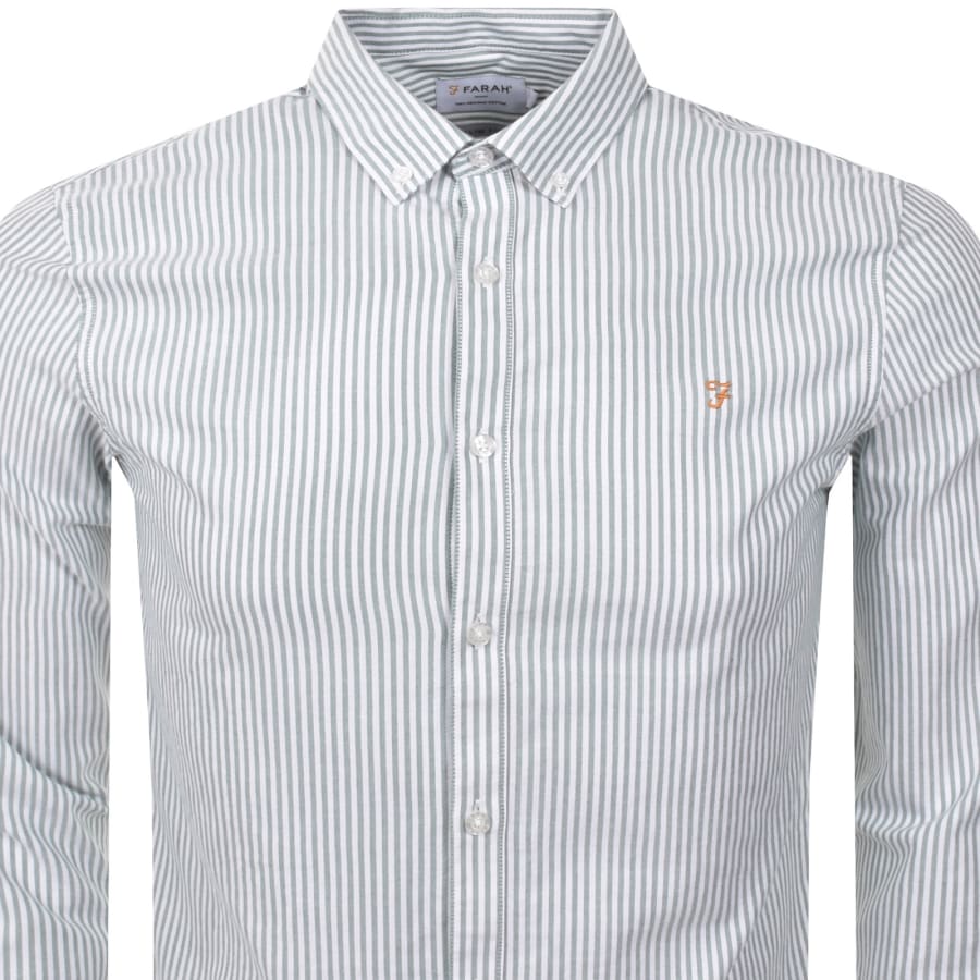 Image number 2 for Farah Vintage Brewer Long Sleeve Shirt Green