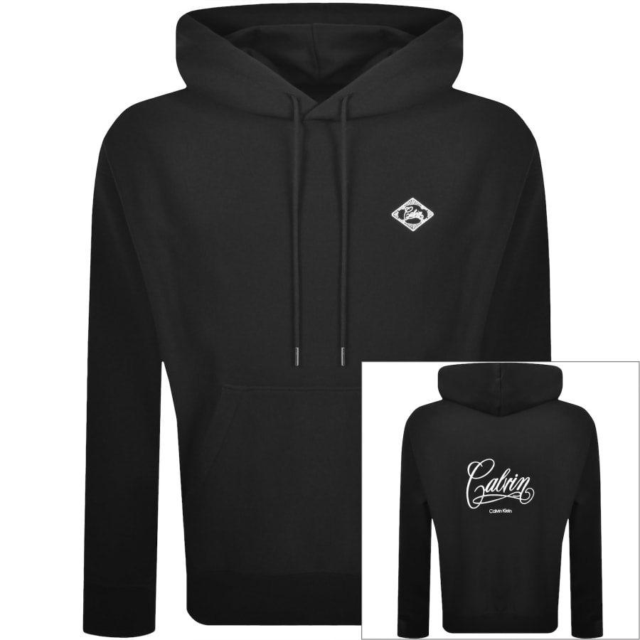 Image number 1 for Calvin Klein Jeans Logo Hoodie Black