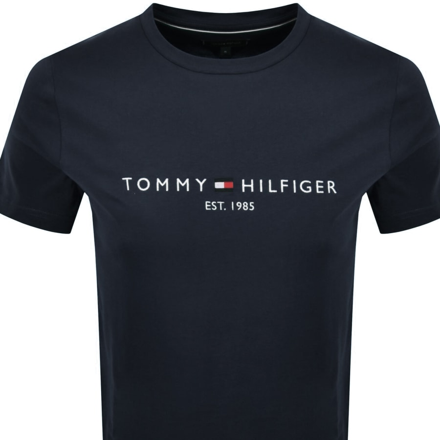 Image number 2 for Tommy Hilfiger Logo Slim Fit T Shirt Navy