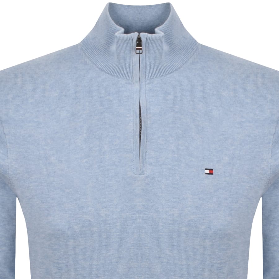 Image number 2 for Tommy Hilfiger Quarter Zip Jumper Blue