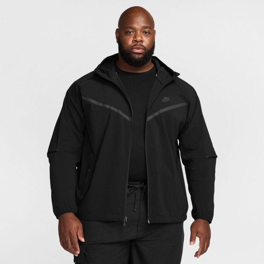 Image number 5 for Nike Tech Woven Windrunner Jacket Black