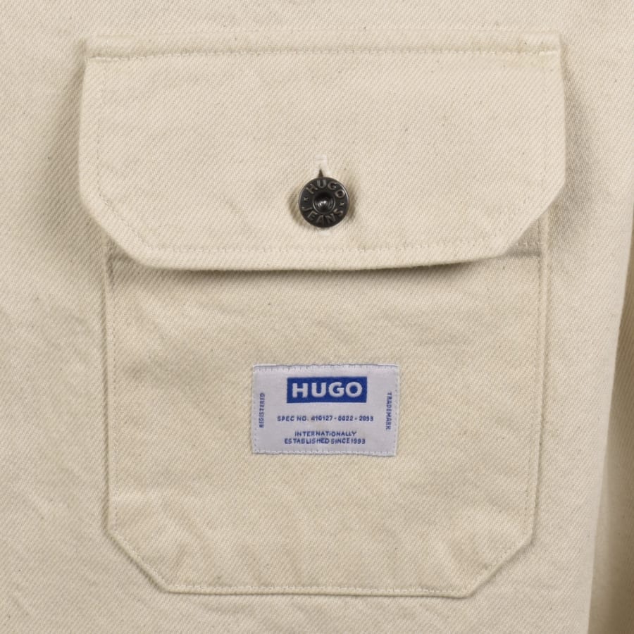 Image number 3 for HUGO Blue Ekynone Overshirt Cream
