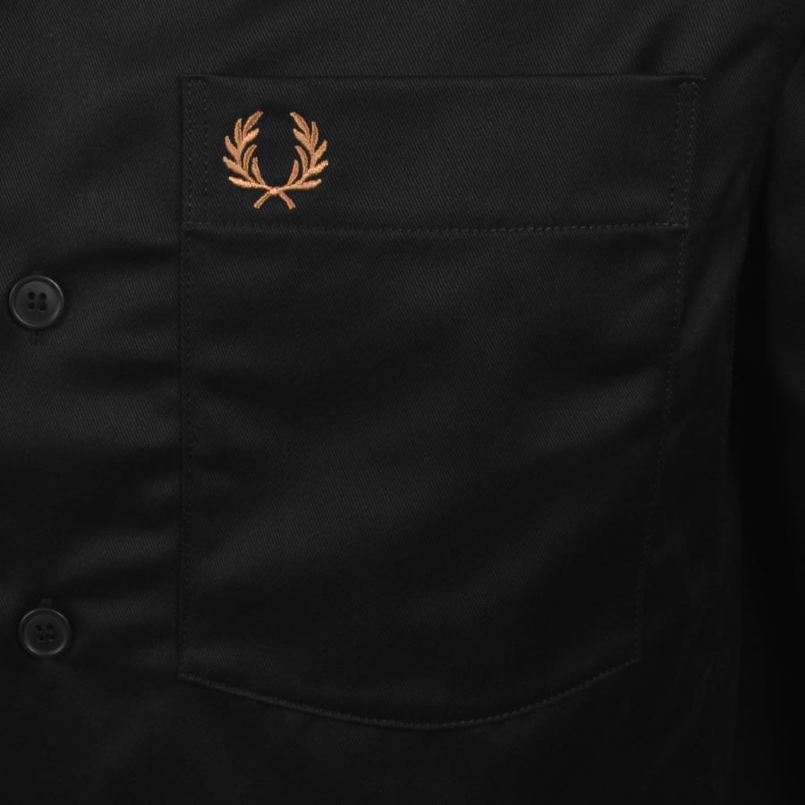 Image number 3 for Fred Perry Twill Overshirt Black