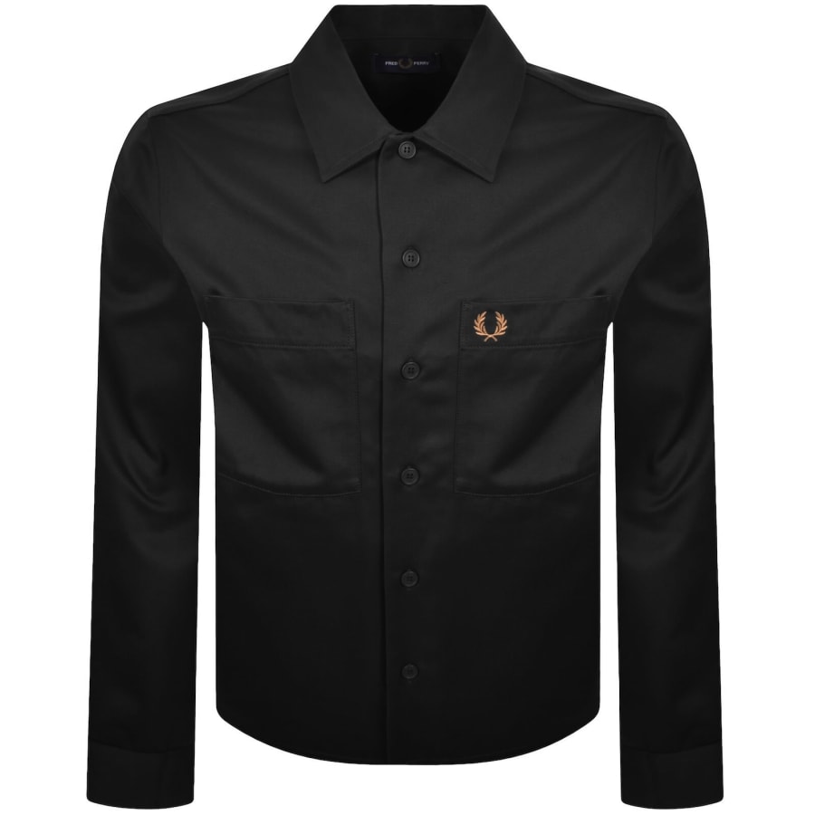 Image number 1 for Fred Perry Twill Overshirt Black