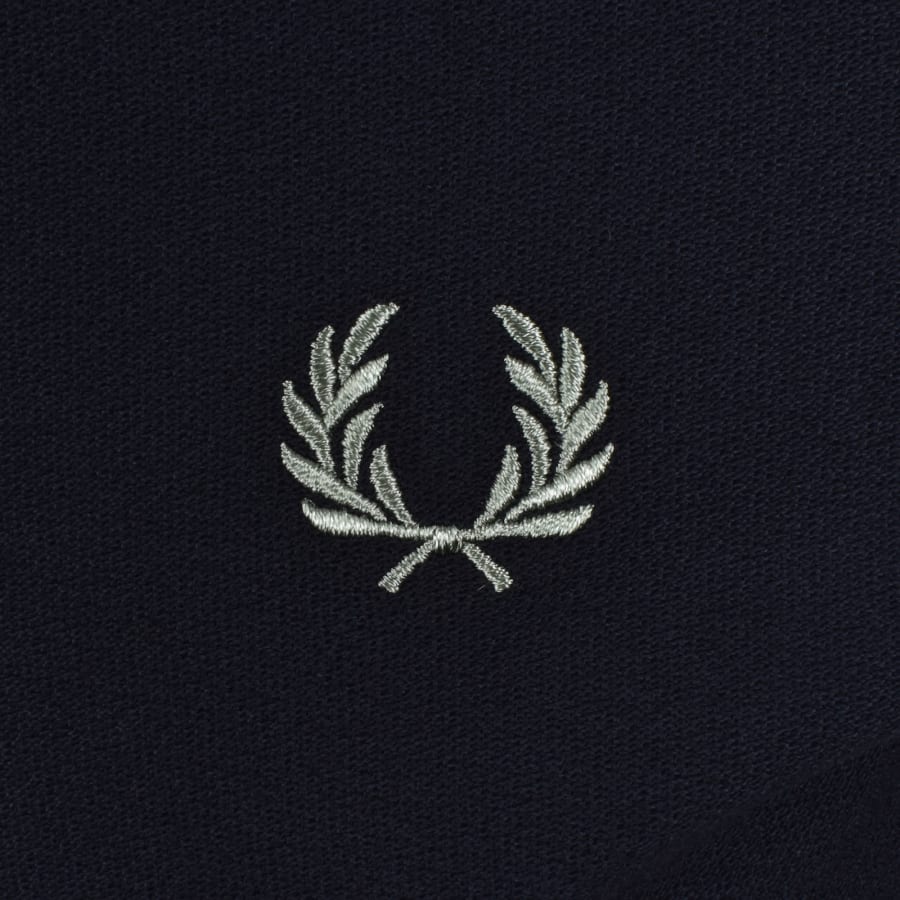 Image number 3 for Fred Perry Zip Neck Crepe Polo Navy
