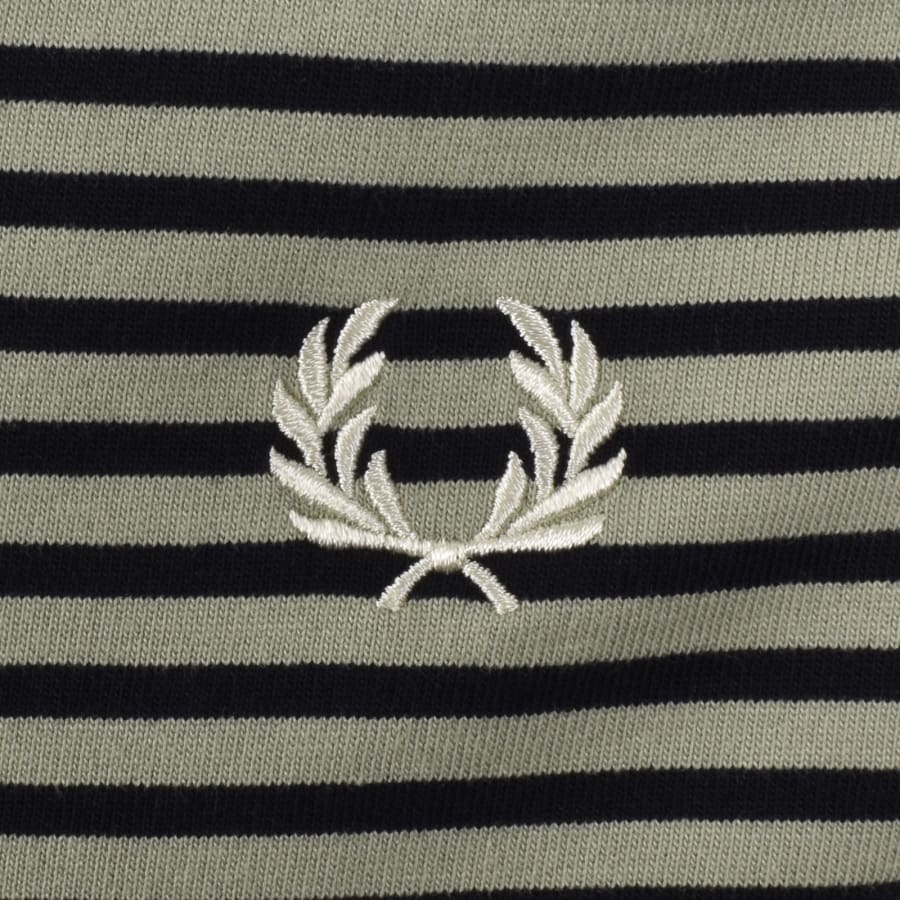 Image number 3 for Fred Perry Fine Stripe T Shirt Green