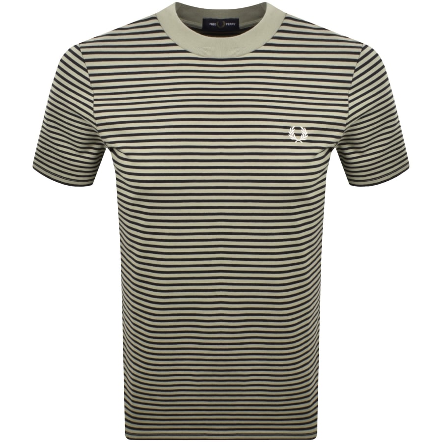 Image number 1 for Fred Perry Fine Stripe T Shirt Green