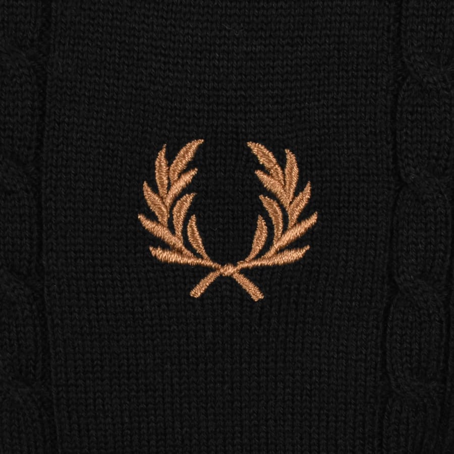 Image number 3 for Fred Perry Long Sleeve Knit Polo Black