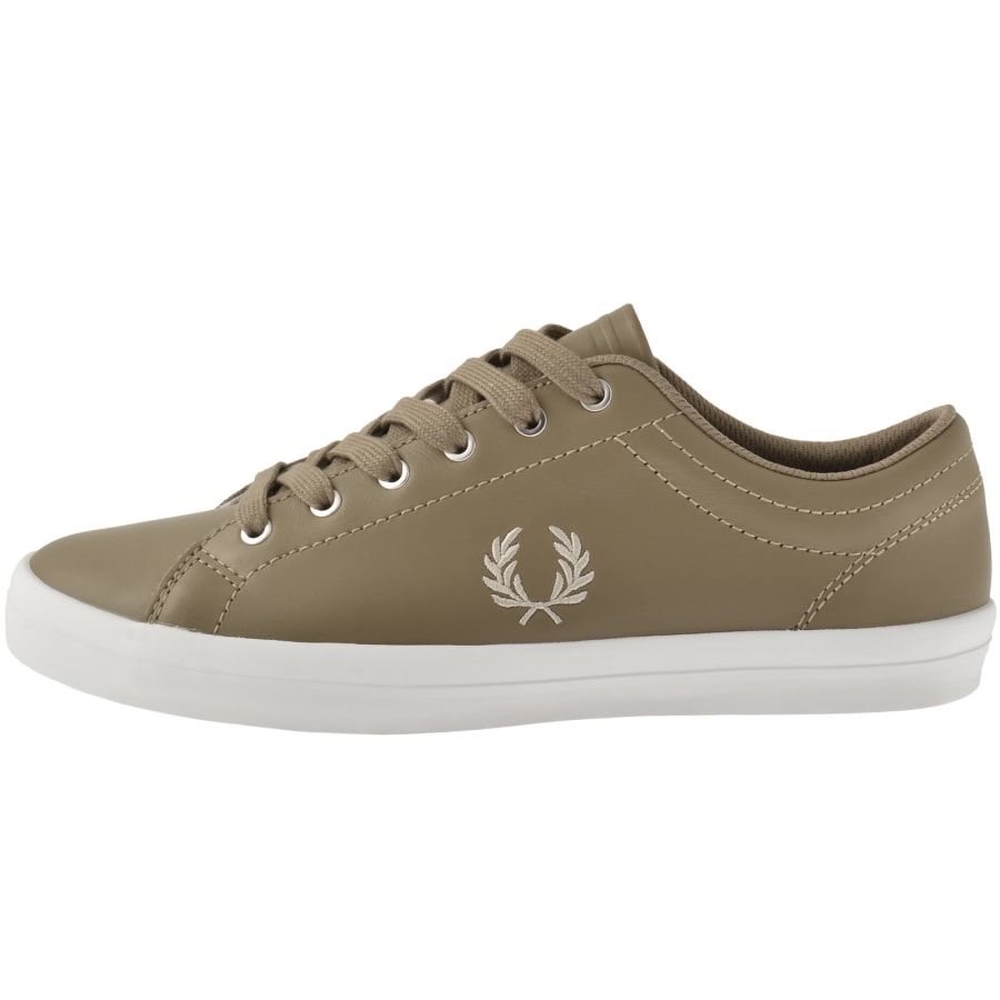 Image number 1 for Fred Perry Baseline Leather Trainers Brown