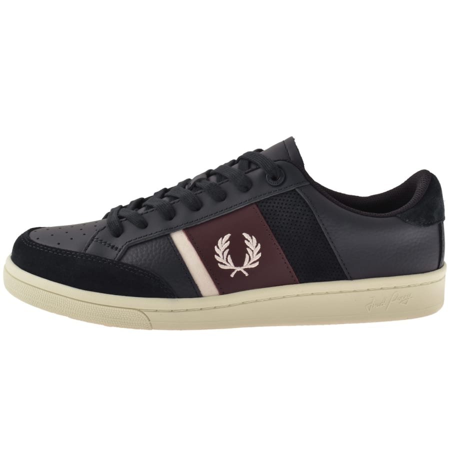 Image number 1 for Fred Perry B725 Leather Trainers Navy