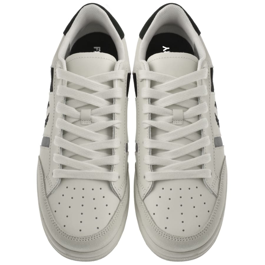 Image number 3 for Fred Perry B725 Leather Trainers Cream