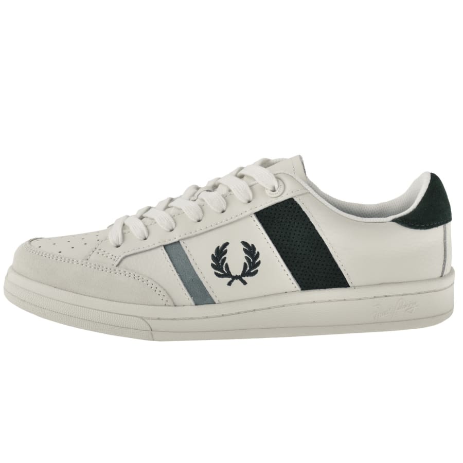 Image number 1 for Fred Perry B725 Leather Trainers Cream