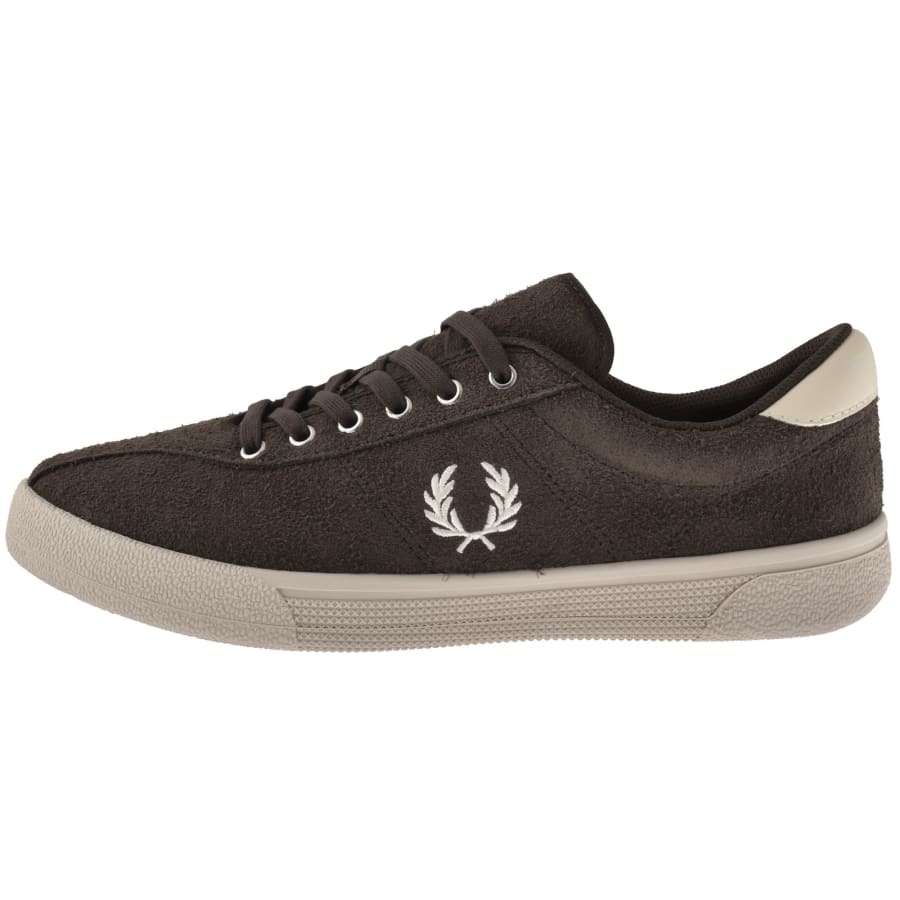 Image number 1 for Fred Perry Tennis Suede Trainers Cream