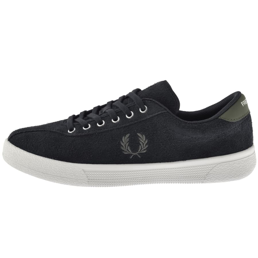 Image number 1 for Fred Perry Tennis Suede Trainers Grey