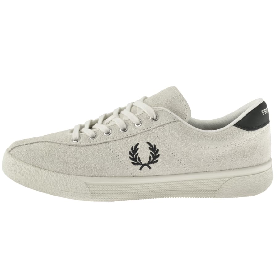 Image number 1 for Fred Perry Tennis Suede Trainers Beige