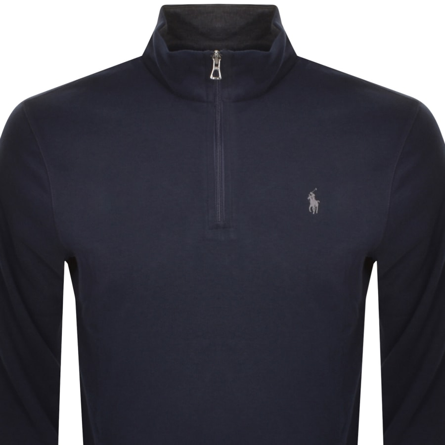 Image number 2 for Ralph Lauren Half Zip Sweatshirt Navy