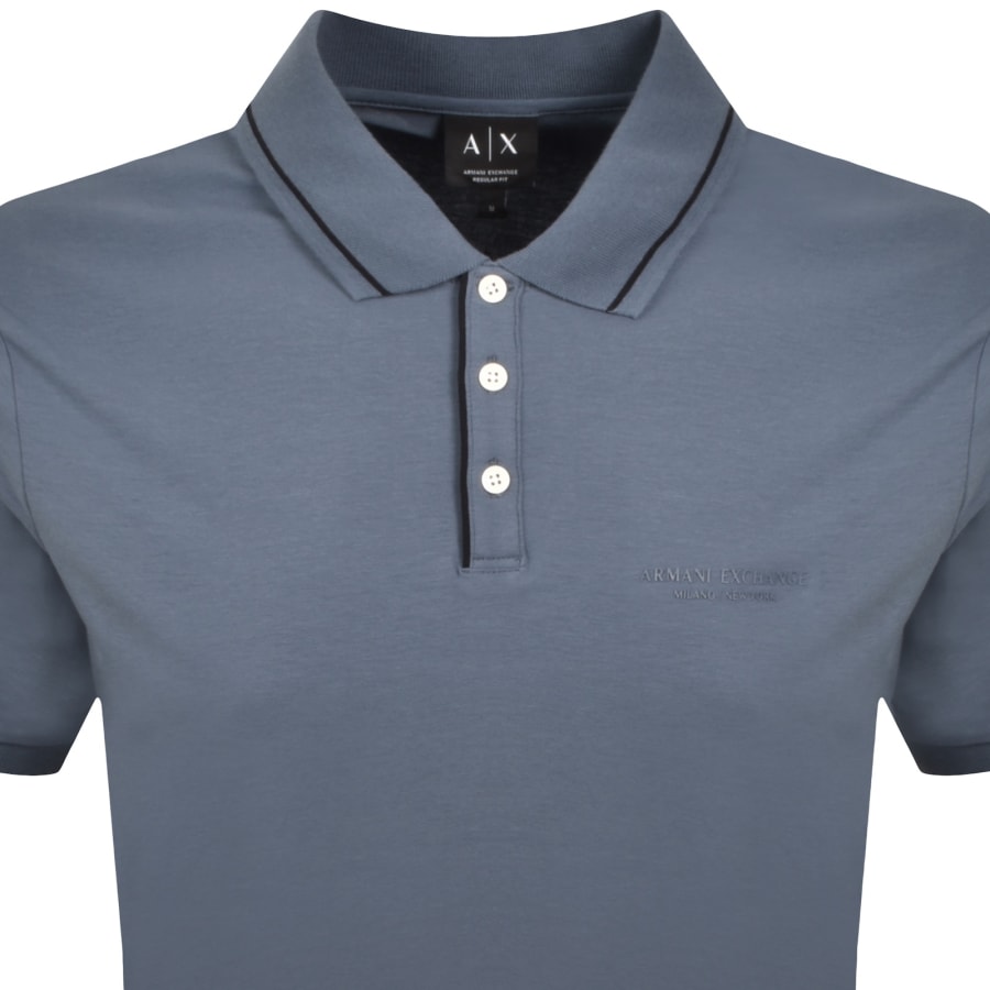 Image number 2 for Armani Exchange Polo T Shirt China Blue