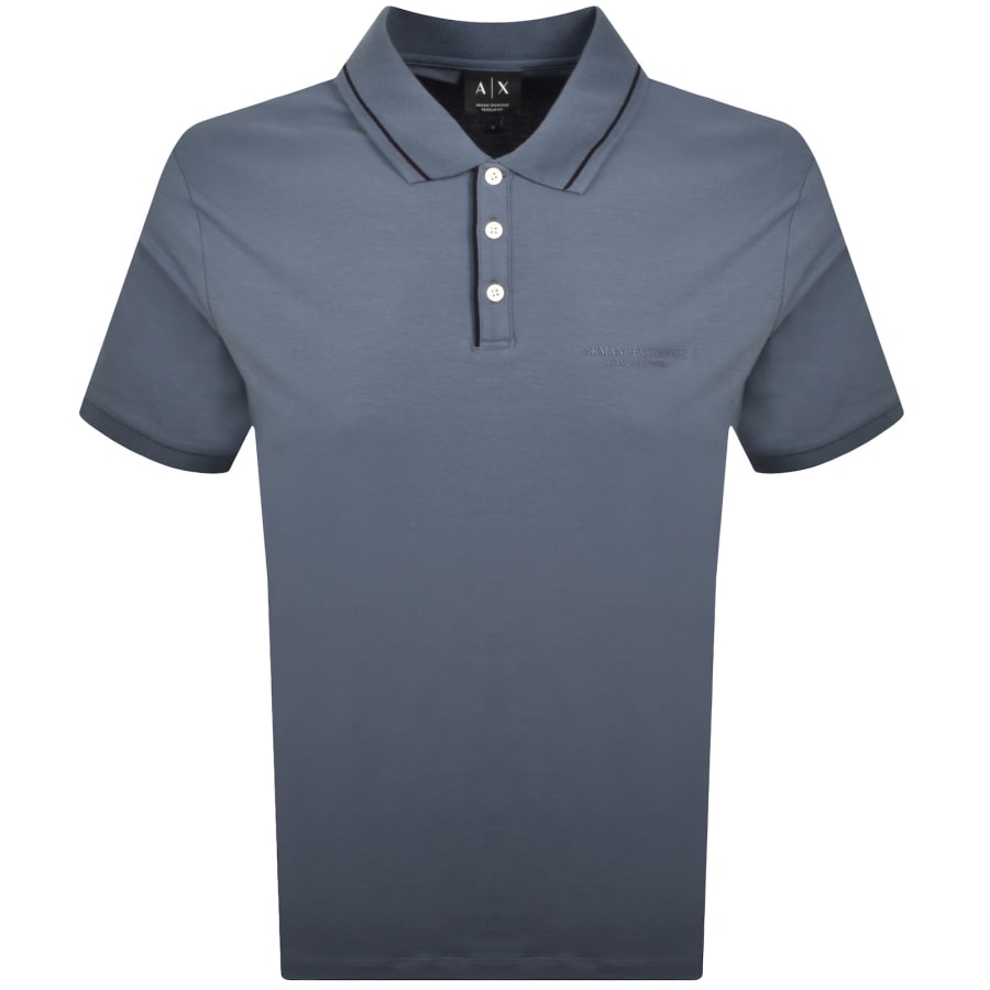 Image number 1 for Armani Exchange Polo T Shirt China Blue