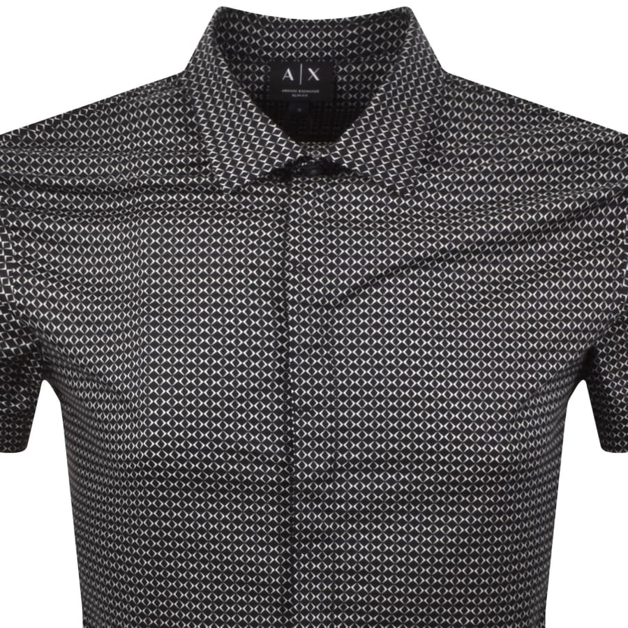 Image number 2 for Armani Exchange Pattern Shirt Deep Navy