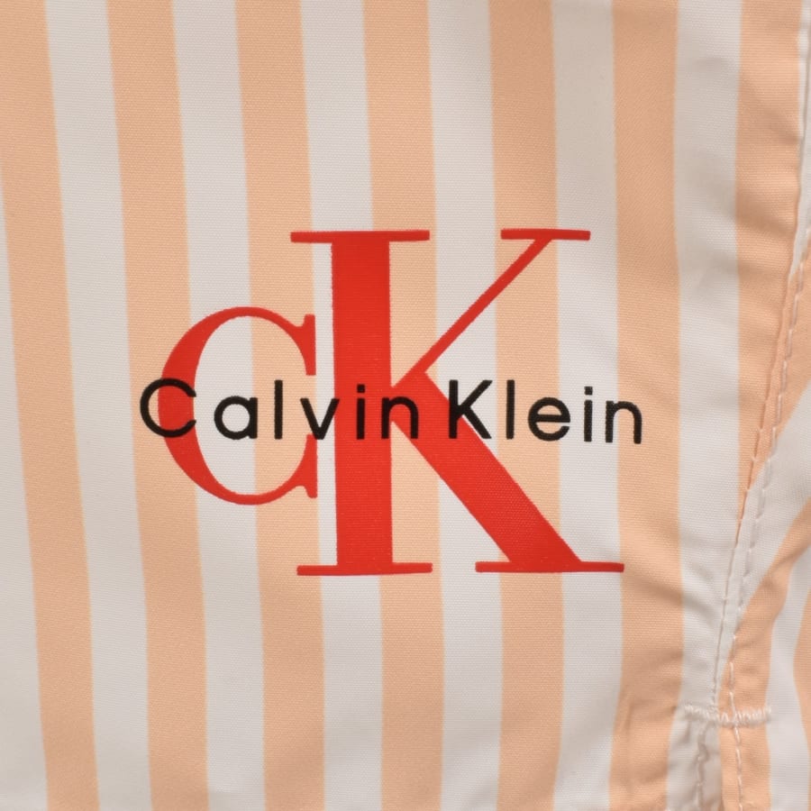 Image number 4 for Calvin Klein Swim Shorts Penny Stripe Orange