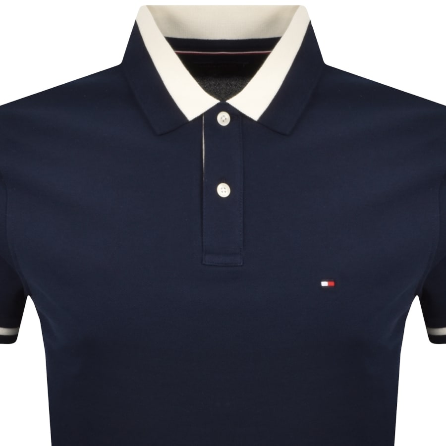 Image number 2 for Tommy Hilfiger Contrast Collar Polo Carbon Navy