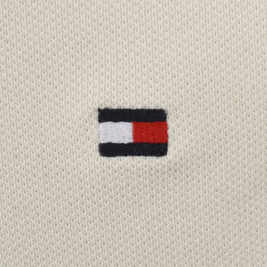 Image number 3 for Tommy Hilfiger Contrast Collar Polo Cream