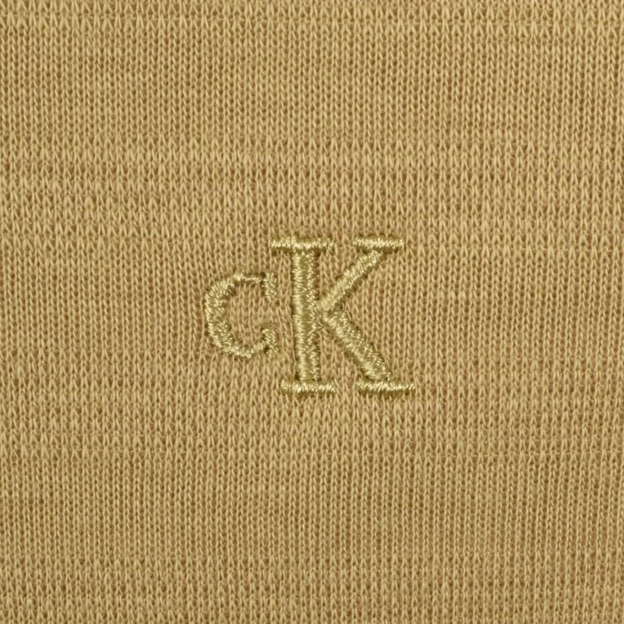 Image number 3 for Calvin Klein Tonal Stripe T Shirt Antelope Yellow