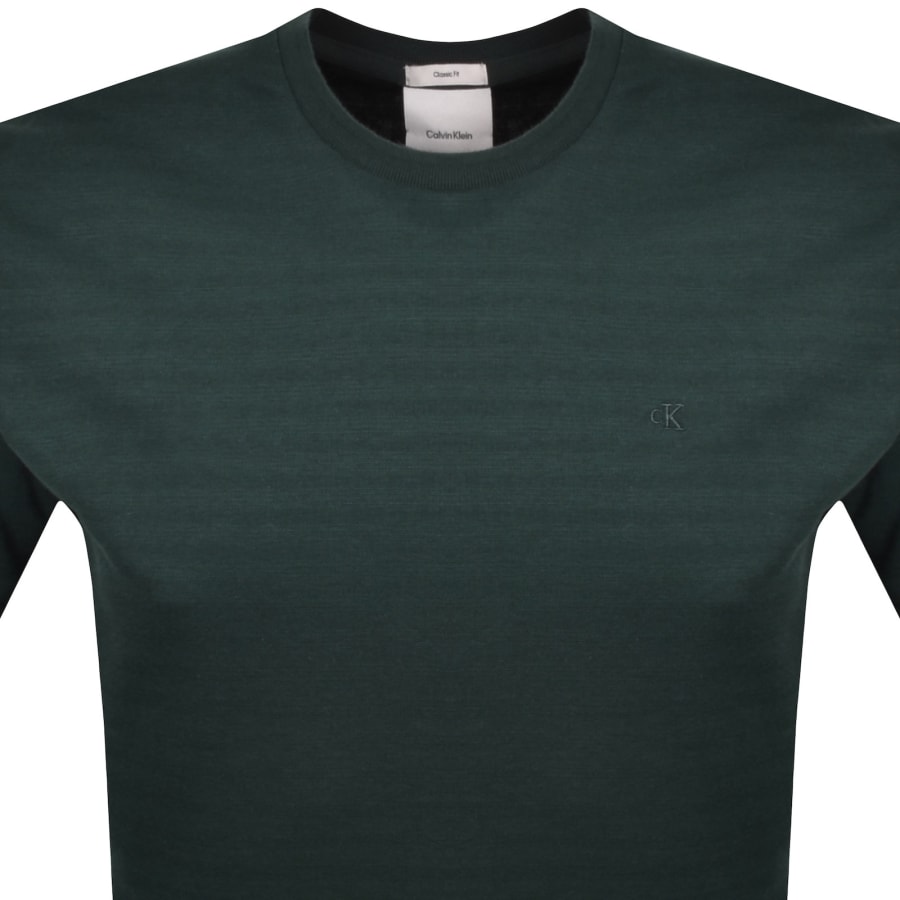 Image number 2 for Calvin Klein Tonal Stripe T Shirt Green