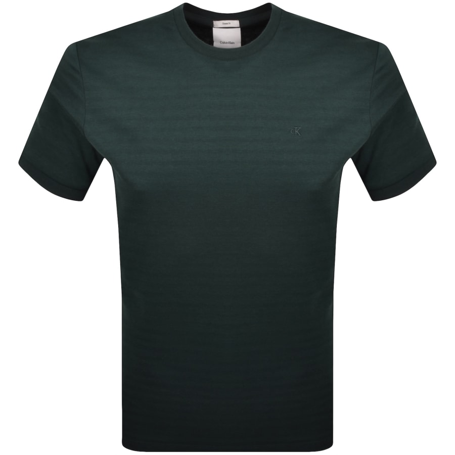 Image number 1 for Calvin Klein Tonal Stripe T Shirt Green