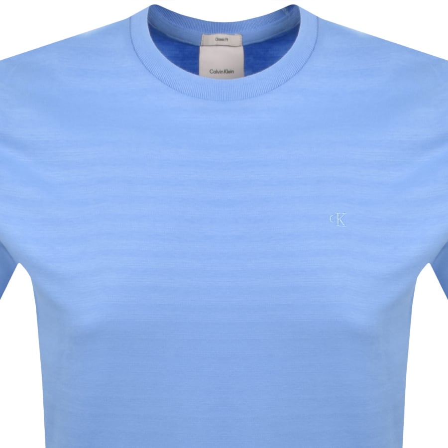 Image number 2 for Calvin Klein Tonal Stripe T Shirt Blue