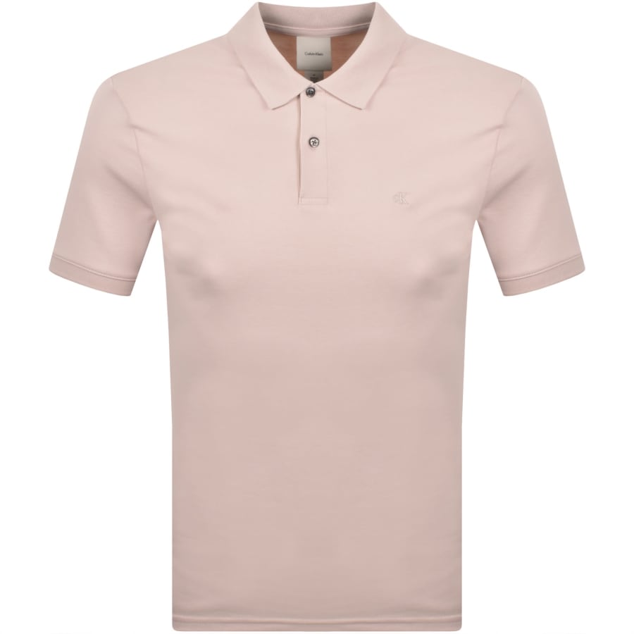Image number 1 for Calvin Klein Refined Pique Polo T Shirt Pink