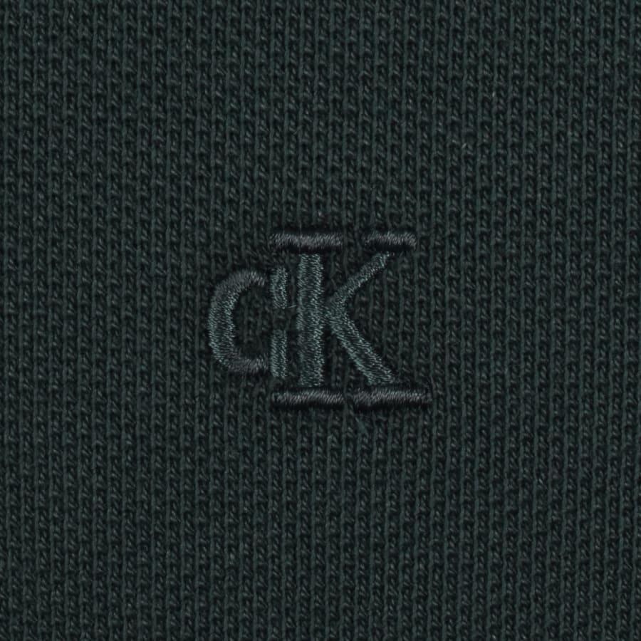 Image number 3 for Calvin Klein Zip Pique Polo T Shirt Green