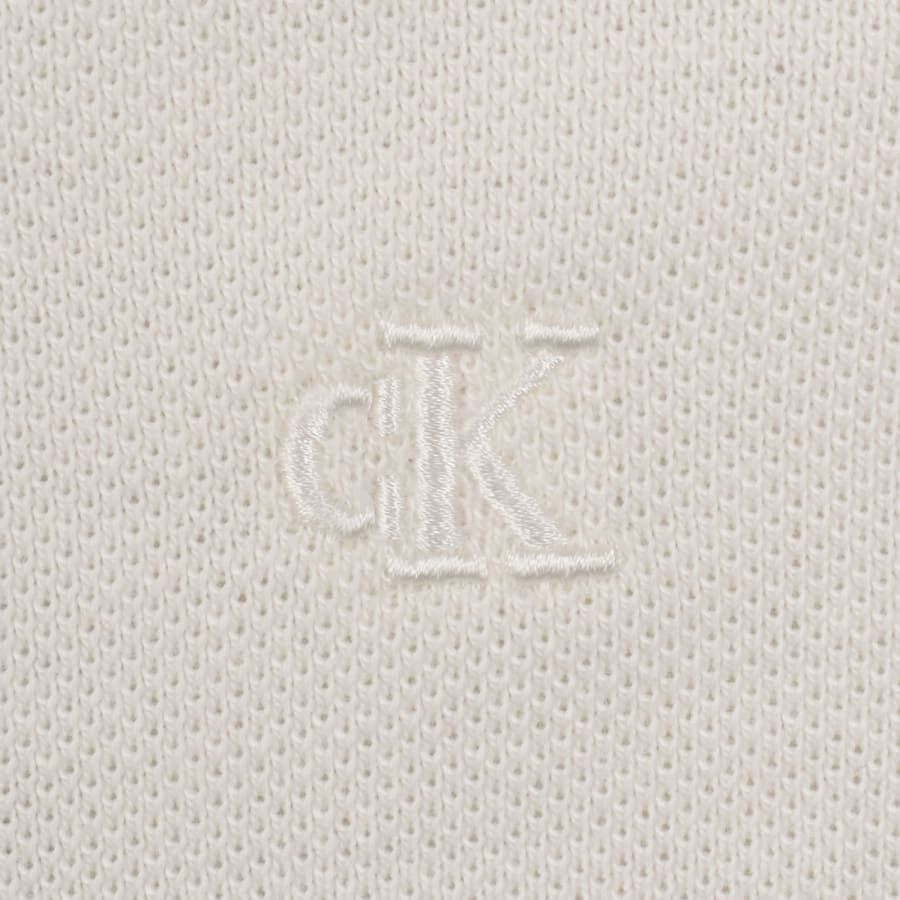 Image number 3 for Calvin Klein Zip Pique Polo T Shirt White