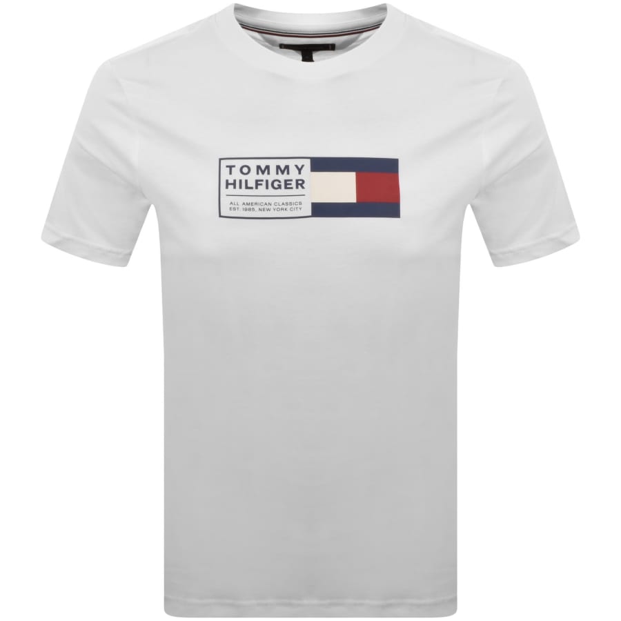 Image number 1 for Tommy Hilfiger Text Box T Shirt White
