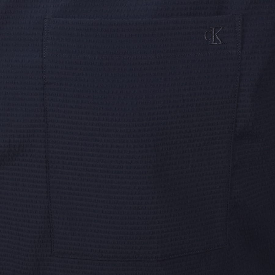Image number 3 for Calvin Klein Seersucker Shirt Navy