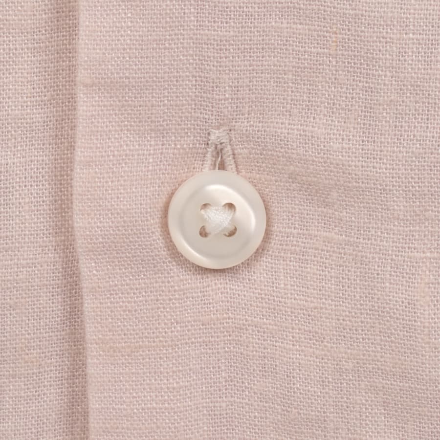 Image number 4 for Calvin Klein Short Sleeve Linen Shirt Pink