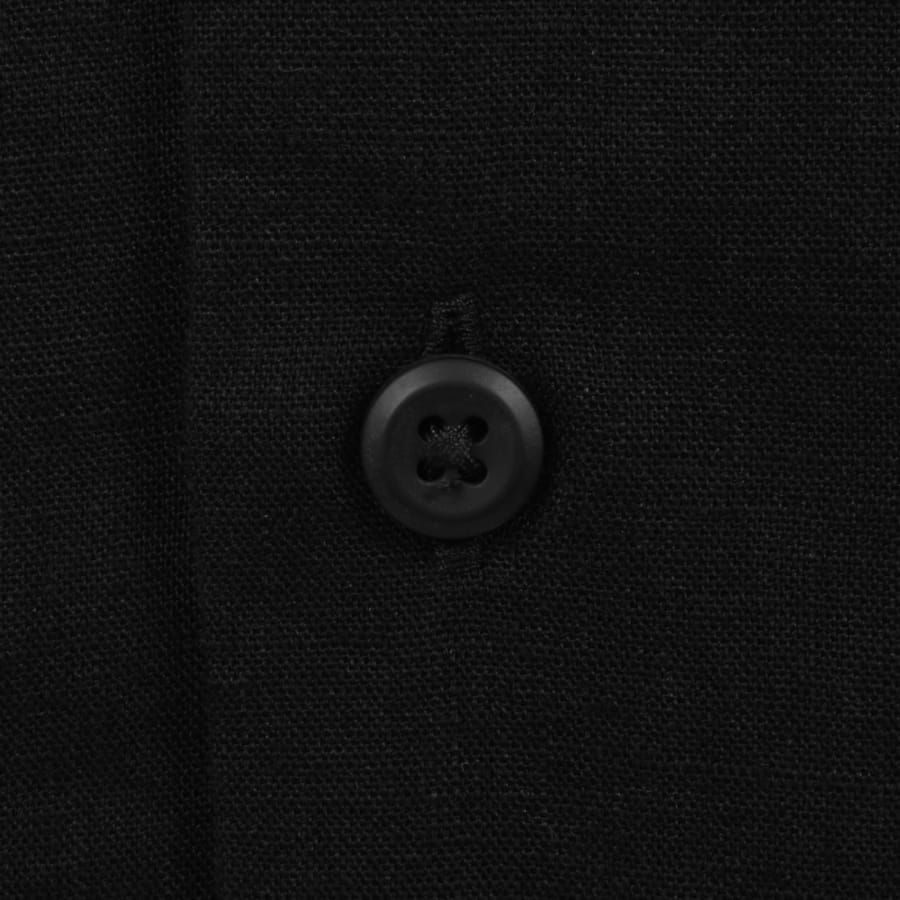 Image number 4 for Calvin Klein Short Sleeve Linen Shirt Black