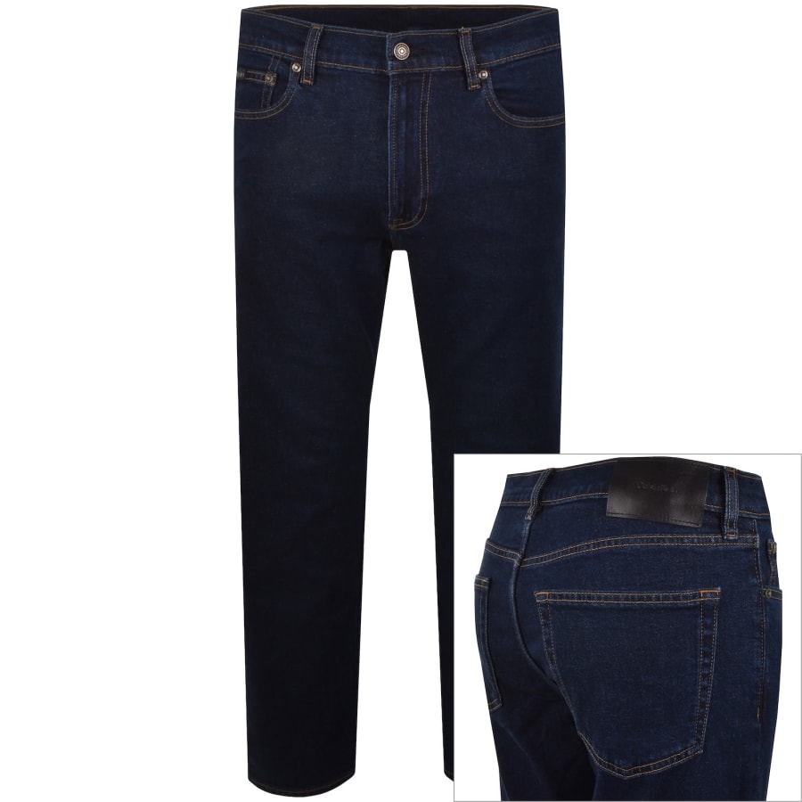 Image number 1 for Calvin Klein Jeans Slim Straight Fit Jeans Blue
