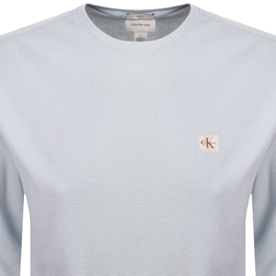 Image number 2 for Calvin Klein Jeans Waffle T Shirt Blue