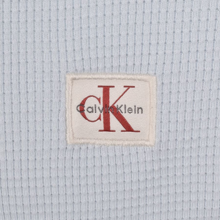 Image number 3 for Calvin Klein Jeans Waffle T Shirt Blue