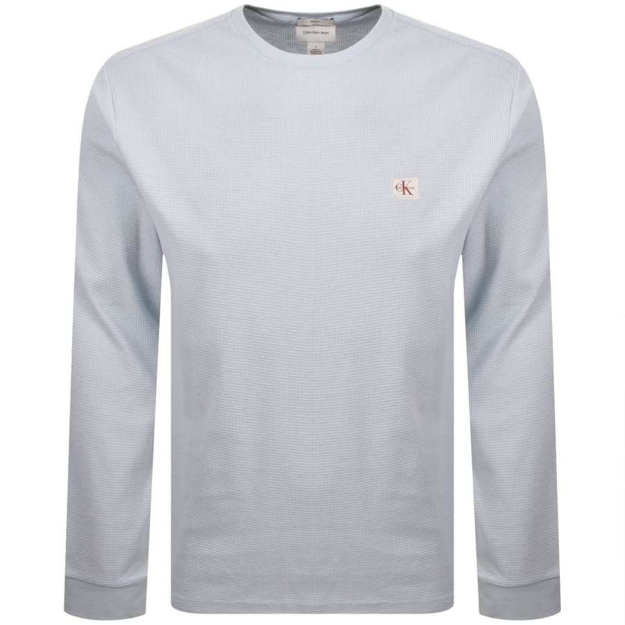 Image number 1 for Calvin Klein Jeans Waffle T Shirt Blue