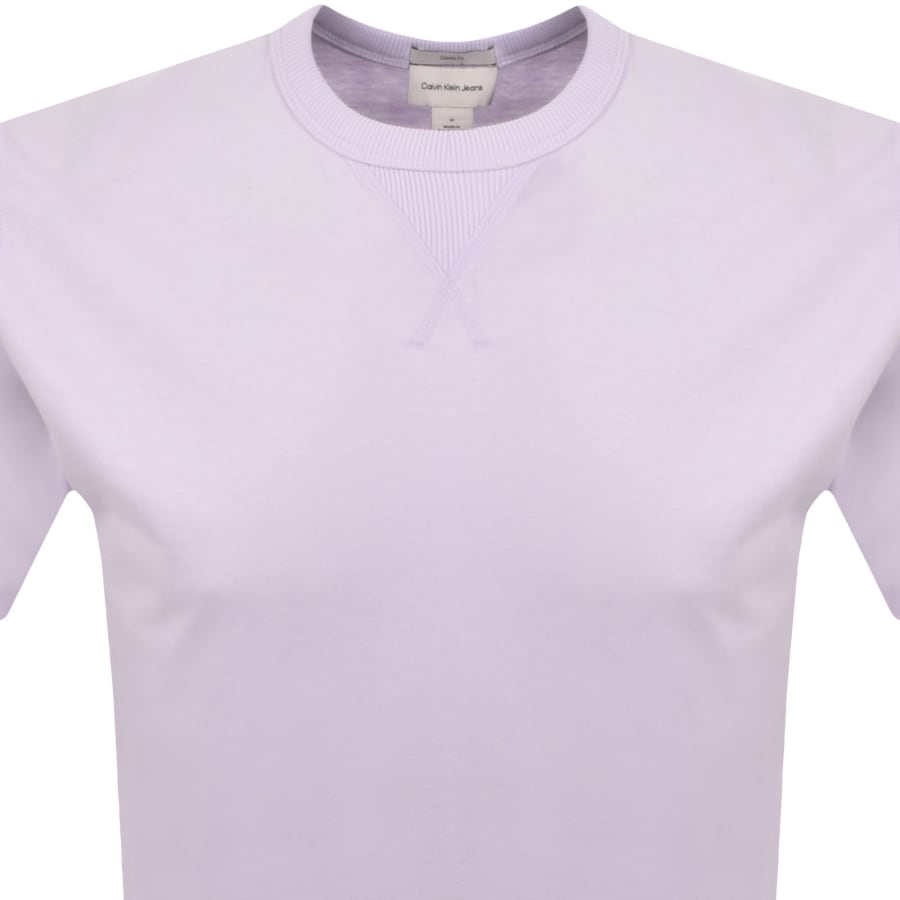Image number 3 for Calvin Klein Jeans Badge T Shirt Lilac
