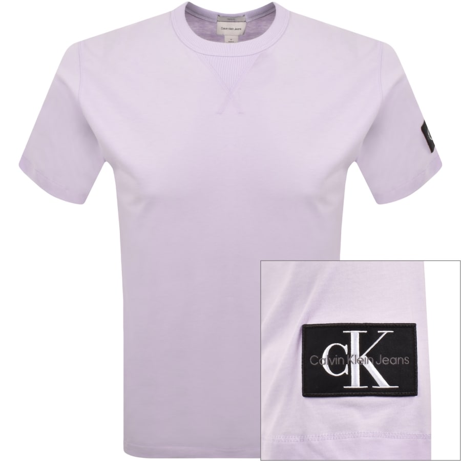 Image number 1 for Calvin Klein Jeans Badge T Shirt Lilac