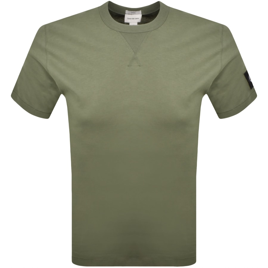 Image number 2 for Calvin Klein Jeans Badge T Shirt Green